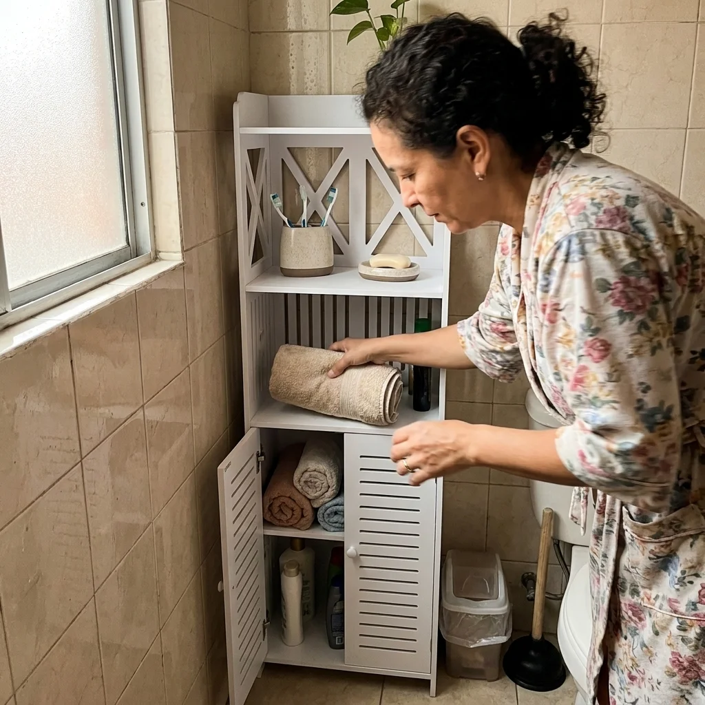 Organizador ubicado en zona de lavandería de un apartamento