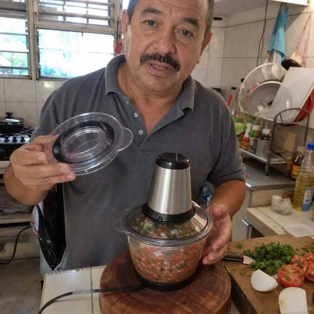 Cliente preparando una receta con el procesador